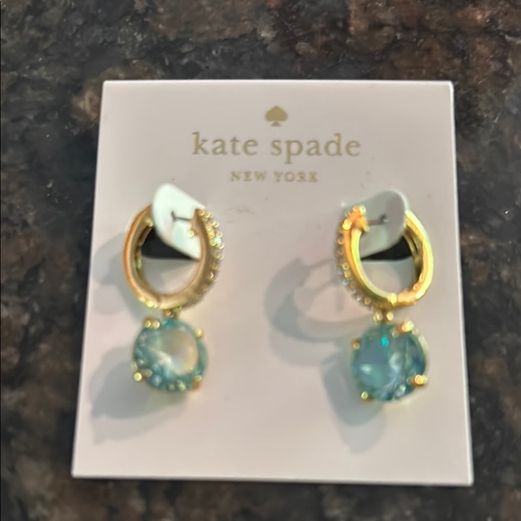 Kate Spade Gold and Blue Earrings - Picture 2 of 3